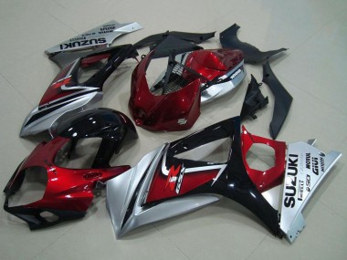 Carénage Moto Suzuki GSXR 1000 2007-2008 - Rouge Argent Noir Brillant Abordables