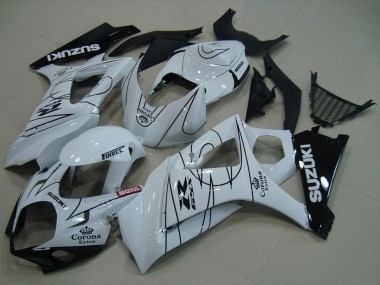 Carénages Moto Suzuki GSXR 1000 2007-2008 - Blanc Noir Corona Abordables