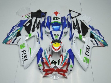 Carénages Moto Suzuki GSXR 1000 2009-2016 - Blanc Bleu Rouge Jaune Vert Fixi 41 Abordables