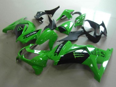 Carénages Moto Kawasaki ZX250R 2008-2012 - Vert Noir Brillant Monstre Abordables