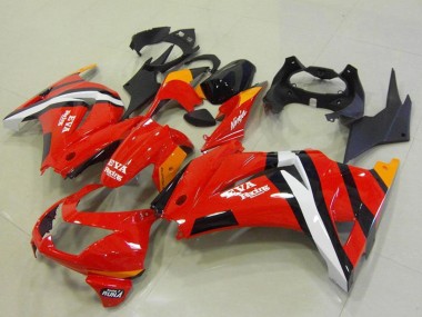 Carénages Moto Kawasaki ZX250R 2008-2012 - Rouge Orange Blanc Noir EVA Courses Abordables