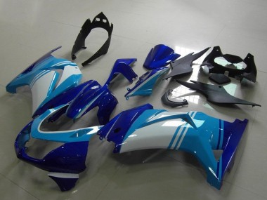 Carénages Moto Kawasaki ZX250R 2008-2012 - Bleu Clair Blanc Bleu Foncé Abordables