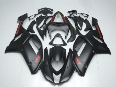 Carénages Moto Kawasaki ZX6R 2007-2008 - Noir Mat Rouge Sticker Abordables