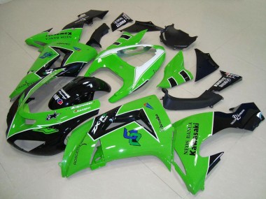 Carénages Moto Kawasaki ZX10R 2006-2007 - Vert Blanc Noir Brillant Abordables