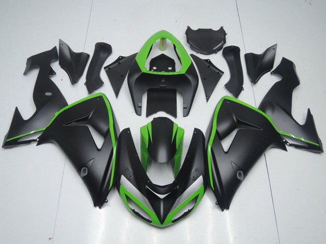 Carénage Moto Kawasaki ZX10R 2006-2007 - Vert Noir Mat