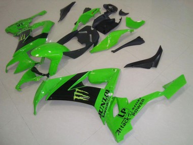 Carénages Moto Kawasaki ZX10R 2008-2010 - Vert Noir Monstre Dunlop Abordables