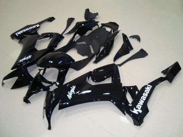 Carénage Moto Kawasaki ZX10R 2008-2010 - Noir Brillant Blanc Décalque