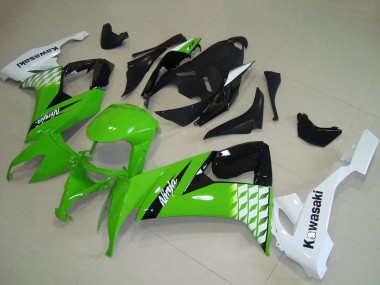 Carénages Moto Kawasaki ZX10R 2008-2010 - Blanc Vert Noir Brillant Abordables