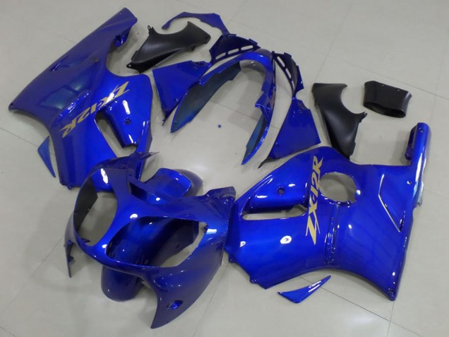 Carénages Moto Kawasaki ZX12R 2000-2001 - Bleu Or Décalque