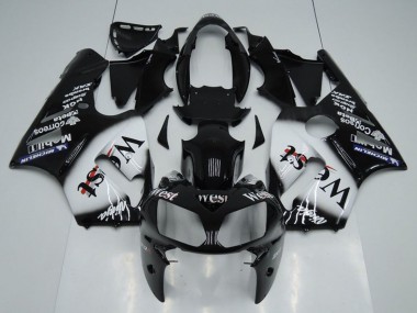 Carénages Moto Kawasaki ZX12R 2002-2006 - Noir Brillant Blanc West Abordables