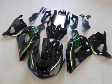 Carénages Moto Kawasaki ZX14R ZZR1400 2006-2011 - Noir Brillant Vert Doubler Abordables