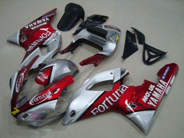 Carénages Moto Yamaha YZF R1 2000-2001 - Argent Rouge Fortuna Motul 7 Abordables