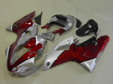 Carénages Moto Yamaha YZF R1 2000-2001 - Argent Rouge Marron Abordables
