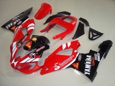 Carénages Moto Yamaha YZF R1 2000-2001 - Rouge Blanc Noir Brillant Santander Abordables