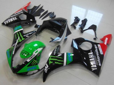 Carénages Moto Yamaha YZF R6 2003-2004 - Noir Brillant Rouge Vert Monstre Motul Abordables