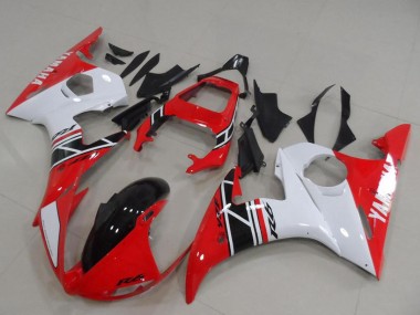 Kits Carénage Moto Yamaha YZF R6 2003-2004 - Blanc Rouge Noir Brillant Abordables