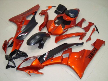 Carénage Moto Yamaha YZF R6 2006-2007 - Orange Noir Mat Abordables