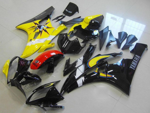 Carénages Moto Yamaha YZF R6 2006-2007 - Jaune Blanc Rouge Noir Brillant