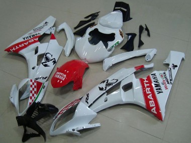 Carénages Moto Yamaha YZF R6 2006-2007 - Blanc Rouge Motul Michelin Abarth Abordables