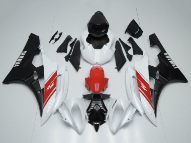 Carénage Moto Yamaha YZF R6 2006-2007 - Blanc Rouge Noir Mat Abordables