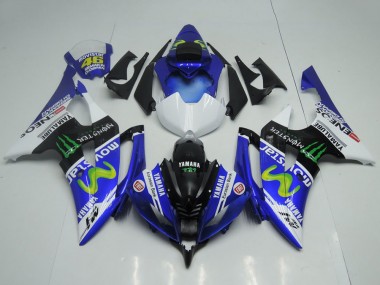 Carénages Moto Yamaha YZF R6 2008-2016 - Bleu Blanc Noir Brillant Vert Monstre MoviStar Yamalube ENEOS Abordables