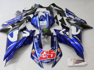 Carénage Moto Yamaha YZF R6 2017-2023 - Blanc Bleu Vert Monstre MoviStar Abordables