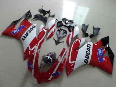 Carénages Moto Ducati 1199 2011-2014 - Blanc Rouge Tim Abordables