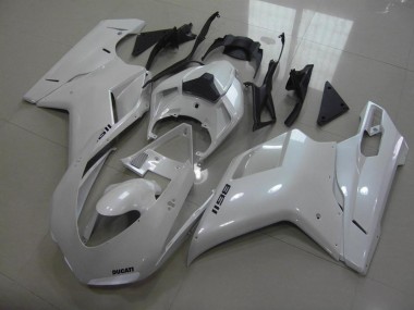 Carénages Moto Ducati 1198 2007-2014 - Blanc Brillant Abordables
