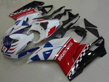 Carénage Moto Ducati 848 2007-2014 - Blanc Rouge Bleu Noir Brillant Corse 69 Abordables