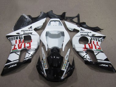 Carénages Moto Yamaha YZF R6 1998-2002 - Blanc Noir Brillant Fiat Motul Michelin Abordables