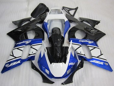 Carénage Moto Yamaha YZF R6 1998-2002 - Blanc Bleu Noir Brillant Champions Abordables