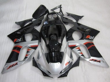 Carénages Moto Yamaha YZF R6 1998-2002 - Argent Rouge Noir Brillant Abordables