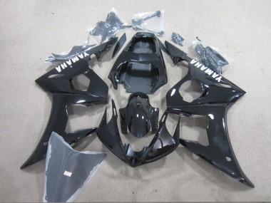 Carénage Moto Yamaha YZF R6 2003-2004 - Noir Brillant Blanc Décalque Abordables