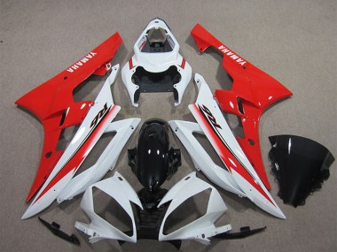 Carénage Moto Yamaha YZF R6 2006-2007 - Blanc Rouge Noir Brillant Abordables