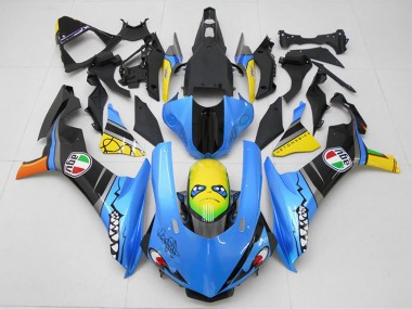 Kits Carénage Moto Yamaha YZF R1 2015-2019 - Bleu Jaune Requin Abordables