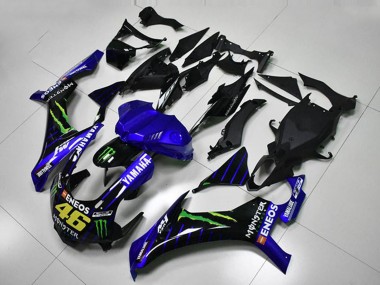 Carénages Moto Yamaha YZF R1 2015-2019 - Bleu Blanc Noir Vert ENEOS Monstre M1 46 Abordables