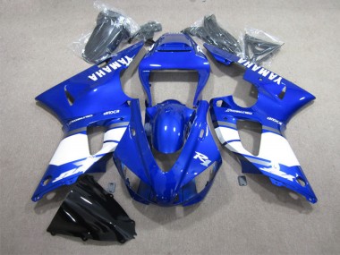 Carénages Moto Yamaha YZF R1 1998-1999 - Bleu Blanc Décalque Abordables
