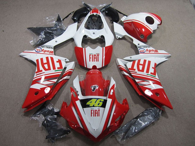 Carénages Moto Yamaha YZF R1 2007-2008 - Blanc Rouge Fiat 46
