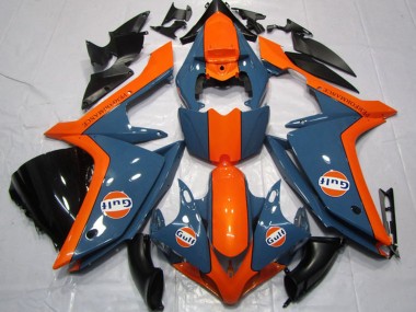 Carénages Moto Yamaha YZF R1 2007-2008 - Bleu Foncé Orange Gulf Abordables