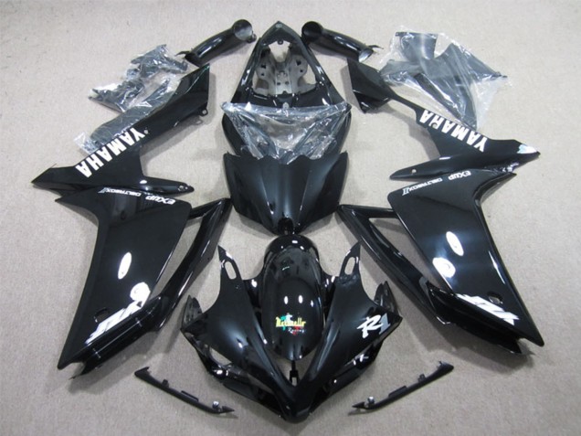 Carénages Moto Yamaha YZF R1 2007-2008 - Noir Brillant Blanc Décalque