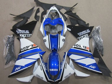 Carénages Moto Yamaha YZF R1 2009-2011 - Blanc Bleu Noir ENEOS Yamalube M1 Semakin Didepan Abordables