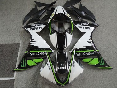 Carénages Moto Yamaha YZF R1 2009-2011 - Blanc Noir Vert Monstre Semakin Didepan Abordables