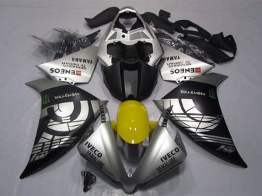 Carénages Moto Yamaha YZF R1 2012-2014 - Argent Noir IVECO Yamalube ENEOS Monstre Abordables