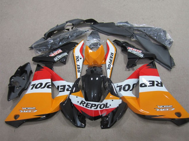 Carénages Moto Honda CBR125R 2011-2016 - Orange Blanc Rouge Noir Brillant Repsol