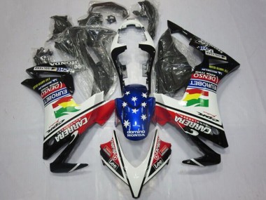 Carénages Moto Honda CBR500R 2013-2015 - Blanc Rouge Bleu Noir Brillant Étoile Carrera Lee DENSO EuroBet Abordables