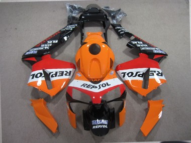 Kits Carénage Moto ABS Honda CBR600RR 2003-2004 - Orange Blanc Rouge Noir Brillant Repsol Abordables
