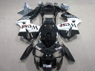 Carénages Moto Honda CBR600RR 2003-2004 - Noir Brillant Blanc West Abordables