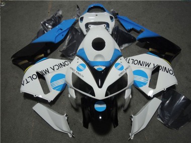 Carénage Moto Honda CBR600RR 2005-2006 - Blanc Bleu Noir Brillant Konica Minolta Abordables