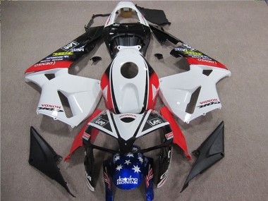 Carénages Moto Honda CBR600RR 2005-2006 - Blanc Rouge Bleu Noir Étoile Lee Abordables