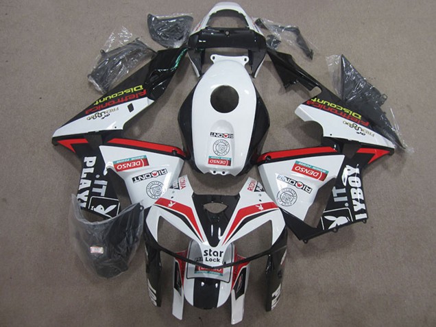 Carénages Moto Honda CBR600RR 2005-2006 - Blanc Rouge Noir Star Lock Playboy